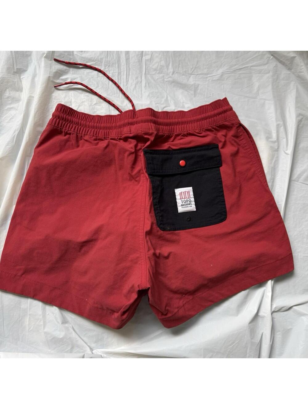 Topo Design Womens Shorts Red No Sz Tag Fits Xs